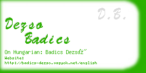 dezso badics business card